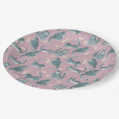 Slechte Grijze Tabby Katten Knocking Stuff Over Papieren Bordje (Gekanteld)