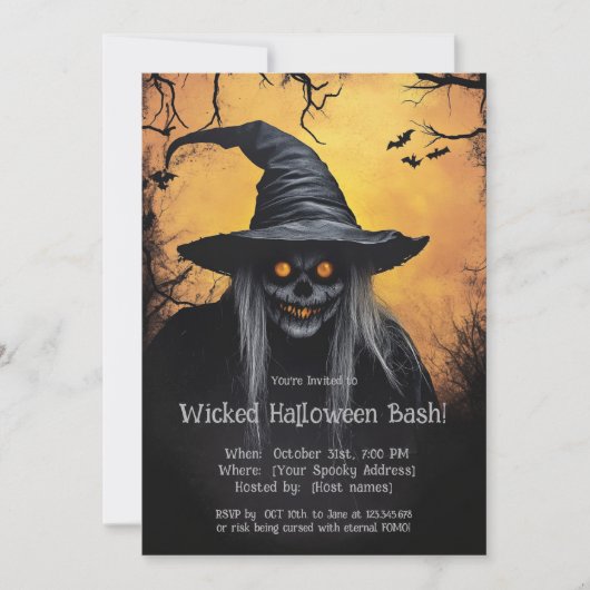Slechte Halloween Bash Uitnodiging (Voorkant)