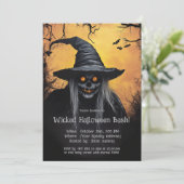 Slechte Halloween Bash Uitnodiging (Staand voorkant)