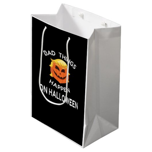 Slechte Halloween grappige Trumpkin voor je vriend Medium Cadeauzakje (Voorkant Gekanteld)