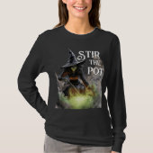 Slechte Halloween-heks roert de pot T-shirt (Voorkant)