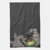 Slechte Halloween-heks roert de pot Theedoek (Verticaal)