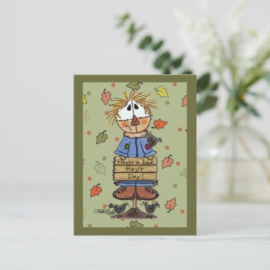 Slechte Hay'r Dag vogelverschrikker Briefkaart (Staand voorkant)