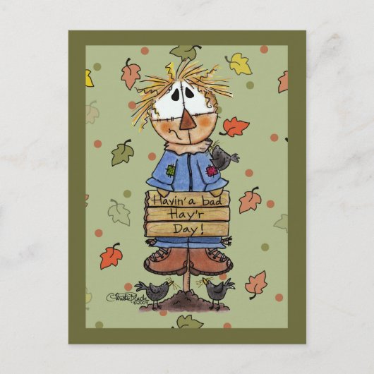 Slechte Hay'r Dag vogelverschrikker Briefkaart (Voorkant)