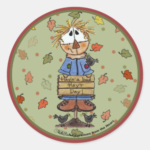 Slechte Hay'r Dag vogelverschrikker Ronde Sticker