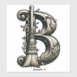 Slechte Heks Hekserige Bezem Letter B Aangepaste I Sticker