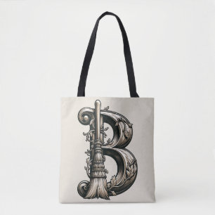 Slechte Heks Hekserige Bezem Letter B Aangepaste I Tote Bag