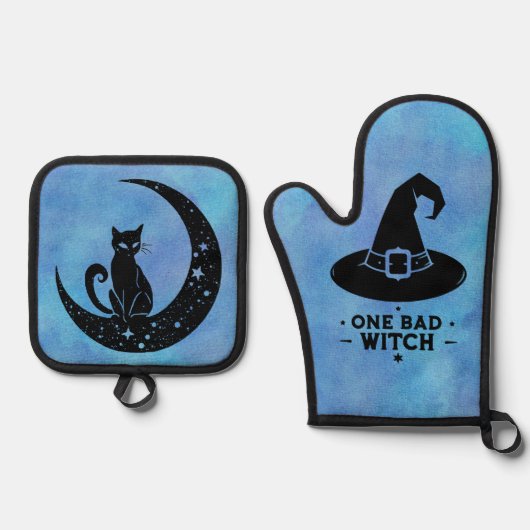 Slechte heks ovenwant & pannenlap set (Voorkant)