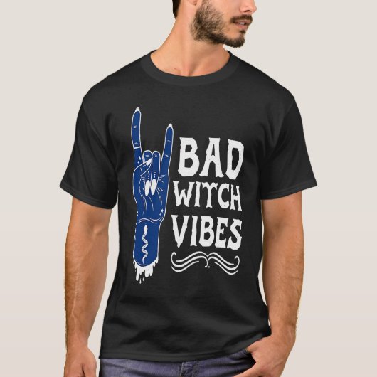 Slechte Heks Vibes Cool Goth Rock And Roll Hand Ha T-shirt (Voorkant)