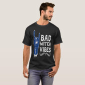 Slechte Heks Vibes Cool Goth Rock And Roll Hand Ha T-shirt (Voorkant volledig)