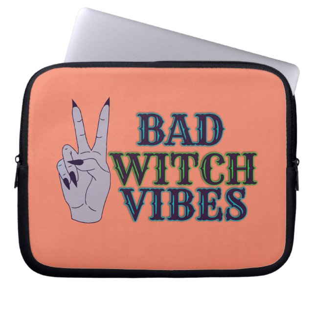 Slechte heks vibes heksenhanden laptop sleeve (Voorkant)