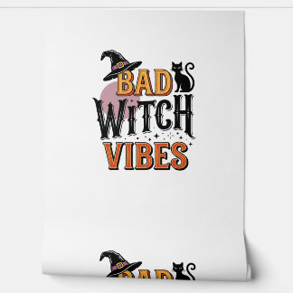 Slechte Heks Vibes Vintage Halloween T-shirt Ontwe Behang