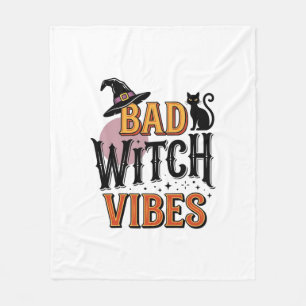 Slechte Heks Vibes Vintage Halloween T-shirt Ontwe Fleece Deken
