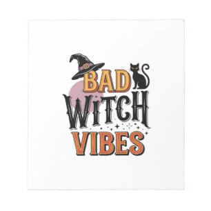Slechte Heks Vibes Vintage Halloween T-shirt Ontwe Notitieblok