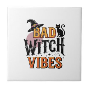 Slechte Heks Vibes Vintage Halloween T-shirt Ontwe Tegeltje