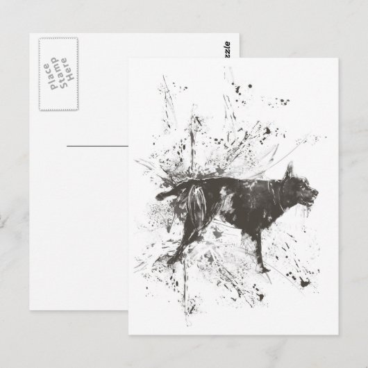 Slechte hond briefkaart (Voorkant / Achterkant)