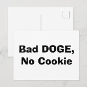 Slechte hond, geen koekje briefkaart (Voorkant / Achterkant)