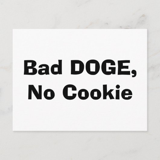 Slechte hond, geen koekje briefkaart (Voorkant)