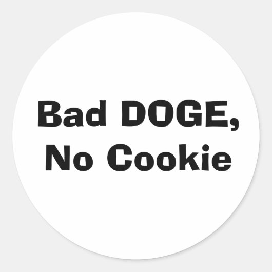 Slechte hond, geen koekje ronde sticker (Voorkant)