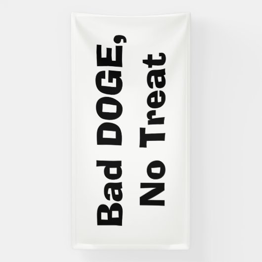 Slechte hond, geen traktatie spandoek (Verticaal)