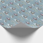 Slechte hond Kerstmis. Cadeaupapier (Hoek)