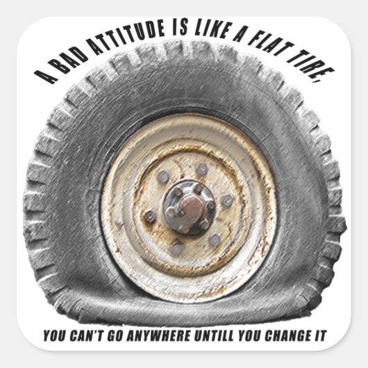 Slechte hoogte als platte band vierkante sticker (Voorkant)