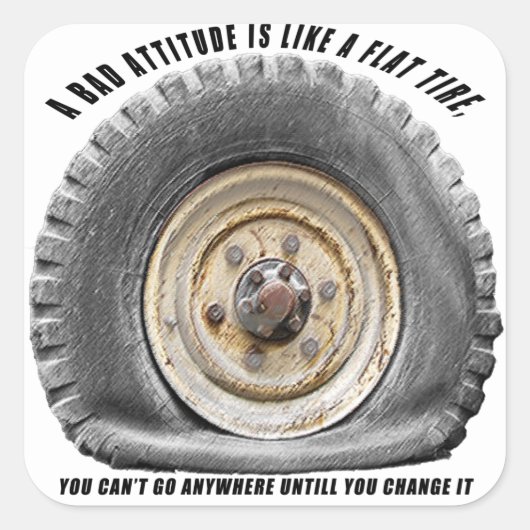 Slechte hoogte als platte band vierkante sticker (Voorkant)