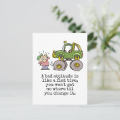 Slechte hoogte Quote met grappige platte Cartoon Briefkaart (Staand voorkant)