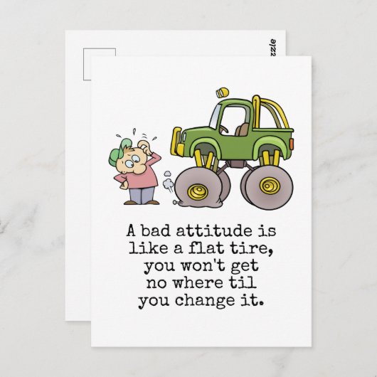 Slechte hoogte Quote met grappige platte Cartoon Briefkaart (Voorkant / Achterkant)