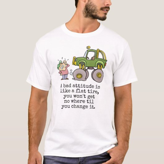Slechte hoogte Quote met grappige platte Cartoon T-shirt (Voorkant)