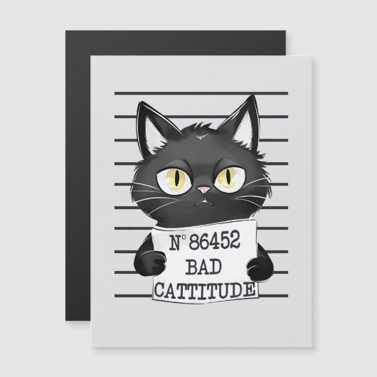 Slechte houding - Black Cat Mugshot (Voorkant / Achterkant)