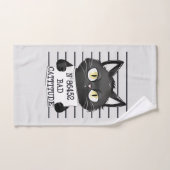 Slechte houding - Black Cat Mugshot Bad Handdoek (Handdoek)