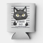Slechte houding - Black Cat Mugshot Blikjeskoeler (Voorkant)