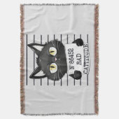 Slechte houding - Black Cat Mugshot Deken (Voorkant Verticaal)