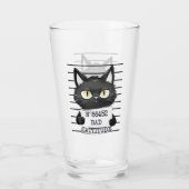 Slechte houding - Black Cat Mugshot Glas (Achterkant)