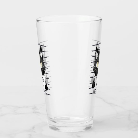 Slechte houding - Black Cat Mugshot Glas (Rechts)