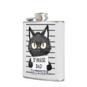 Slechte houding - Black Cat Mugshot Heupfles (Links)