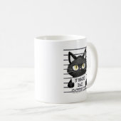 Slechte houding - Black Cat Mugshot Koffiemok (Voorkant rechts)