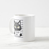 Slechte houding - Black Cat Mugshot Koffiemok (Voorkant links)