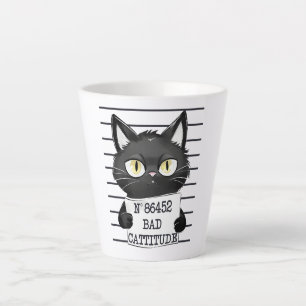 Slechte houding - Black Cat Mugshot Latte Mok