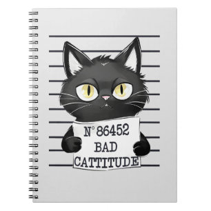 Slechte houding - Black Cat Mugshot Notitieboek