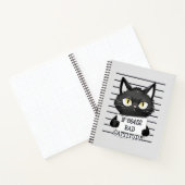 Slechte houding - Black Cat Mugshot Notitieboek (Binnen)