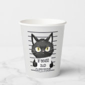 Slechte houding - Black Cat Mugshot Papieren Bekers (Achterkant)