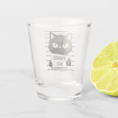 Slechte houding - Black Cat Mugshot Shot Glas (Achterkant)