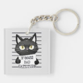 Slechte houding - Black Cat Mugshot Sleutelhanger (Achterkant)