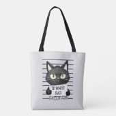 Slechte houding - Black Cat Mugshot Tote Bag (Achterkant)