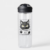 Slechte houding - Black Cat Mugshot Waterfles (Voorkant)