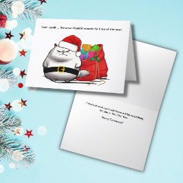 Slechte houding Santa Cat Christmas Kaart