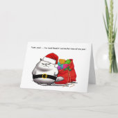 Slechte houding Santa Cat Christmas Kaart (Voorkant)