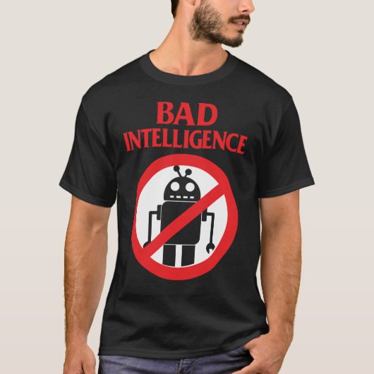 Slechte Intelligentie Tegen AI T-shirt (Voorkant)